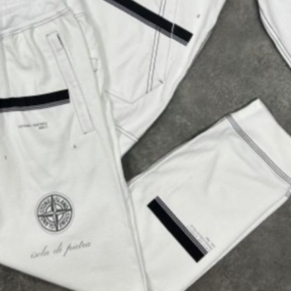 Stone Island Other - White islola di pietra hooded tracksuits bottoms and jumper